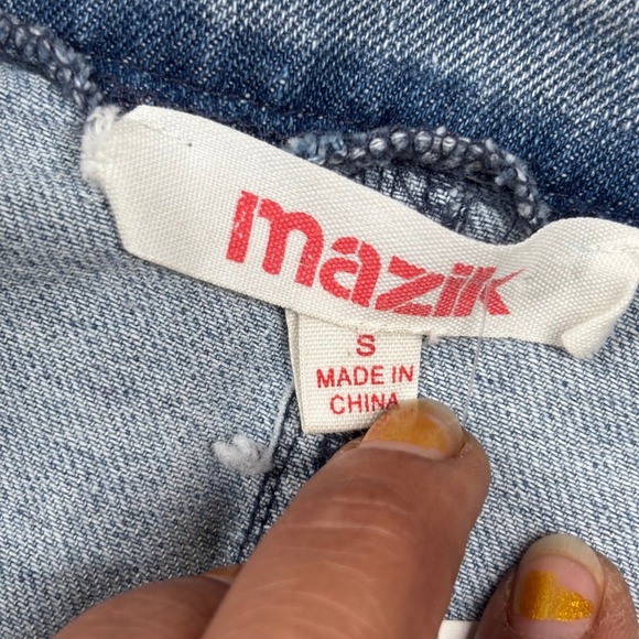 Mazik Womens Small Light Wash‎ Denim Maxi Skirt Button Front A Line Pockets EUC - Picture 4 of 8